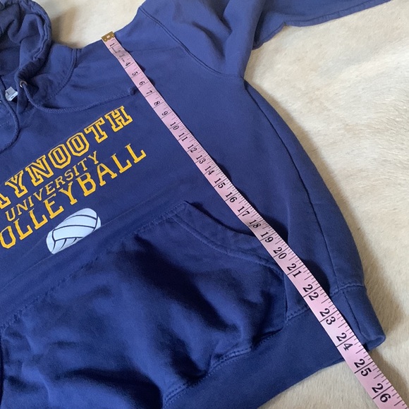 RARE Men's MAYNOOTH University IRELAND VOLLEYBALL Navy Hoodie Sweatshirt - Picture 10 of 10